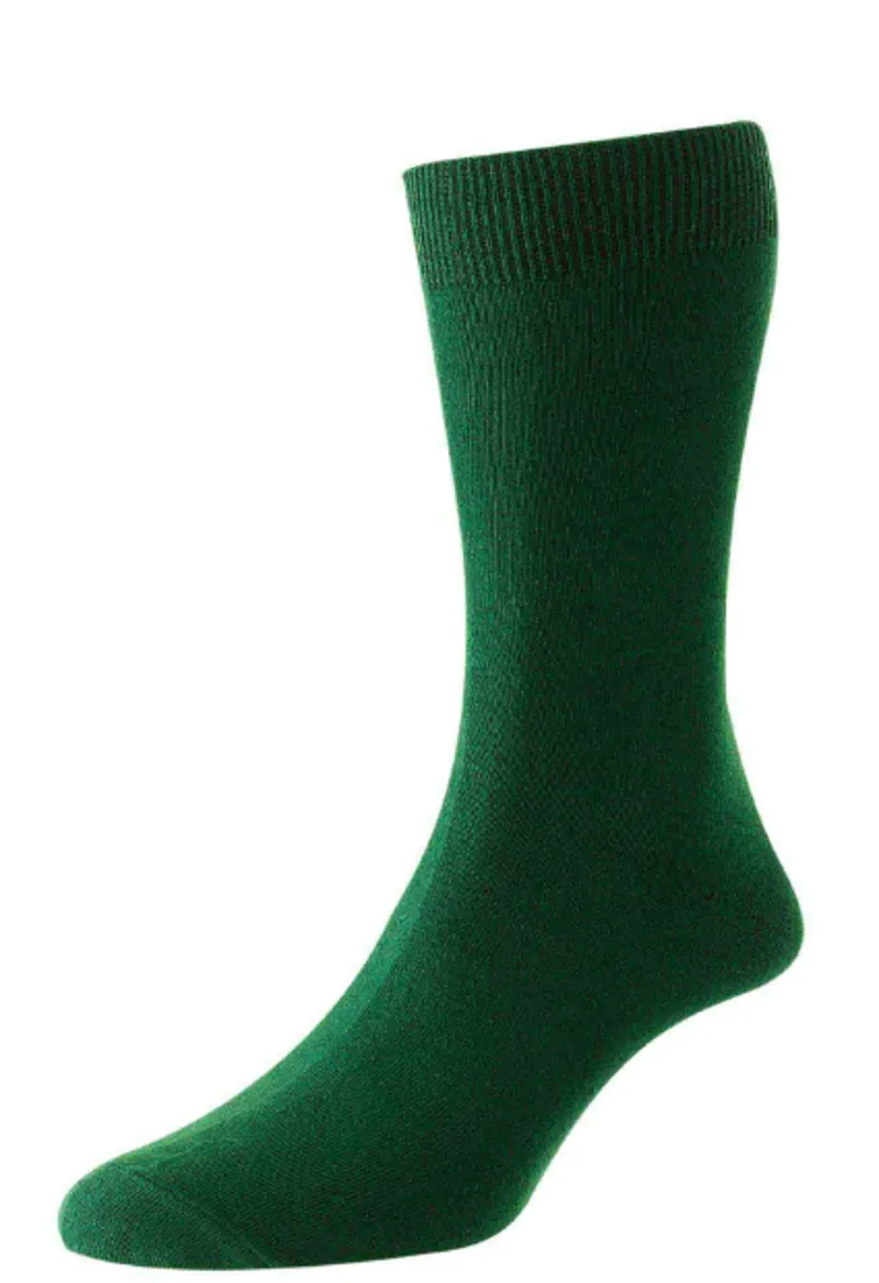 HJ Hall Bright Colours Fashion Cotton Sock Dark Green HJ48 
